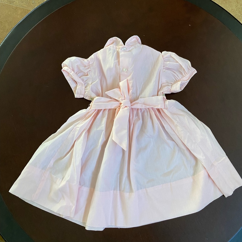 Polly Flinder Hand Smocked vintage pink dress prairie sheep - Picture 7 of 10